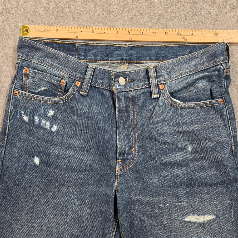 Levis 511 Jeans Mens W33 L32 Blue Slim Fit Distressed Medium Wash 04511-2305